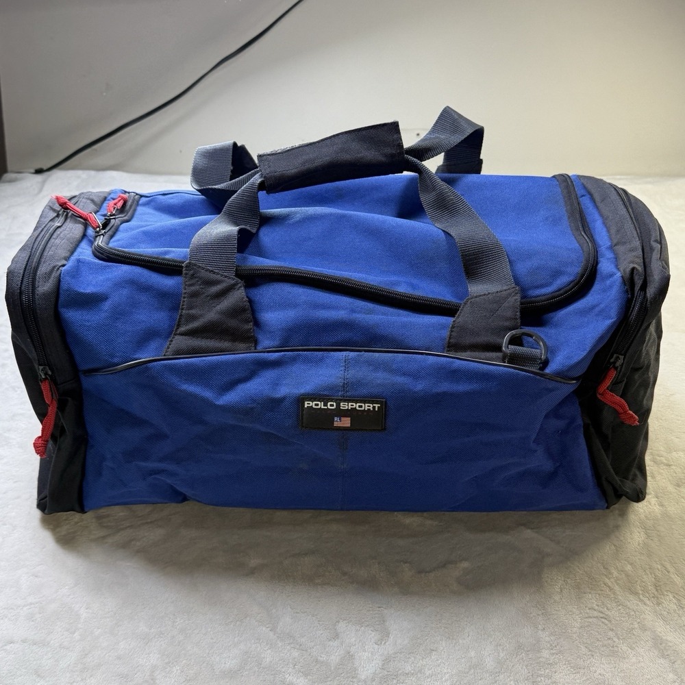 Vintage Polo Sport Ralph Lauren Large Duffel Bag In Blue 90s Retro